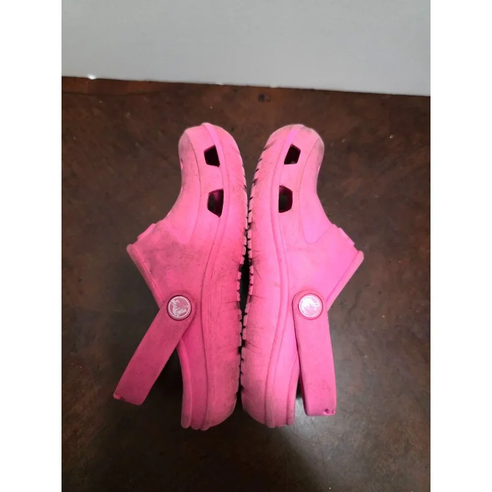 Crocs Pink Toddler c8 Clogs Adjustable Heel Strap Casual Park‎